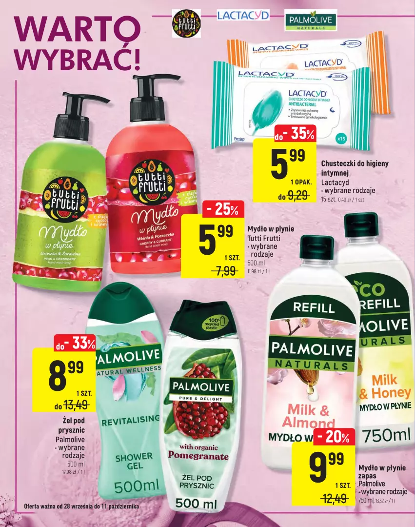 Gazetka promocyjna Intermarche - Jesienny Targ - ważna 28.09 do 11.10.2021 - strona 20 - produkty: Chusteczki, Chusteczki do higieny, Gra, Granat, Lactacyd, Mydło, Mydło w płynie, Palmolive