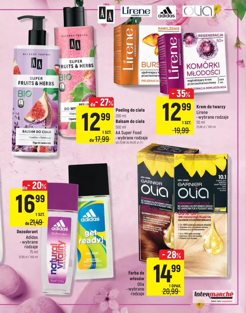 Gazetka promocyjna Intermarche - Jesienny Targ - ważna 28.09 do 11.10.2021 - strona 21 - produkty: Adidas, Balsam do ciała, Dezodorant, Fa, Garnier, Gin, Krem do twarzy, Lirene, Mars, Peeling, Rower