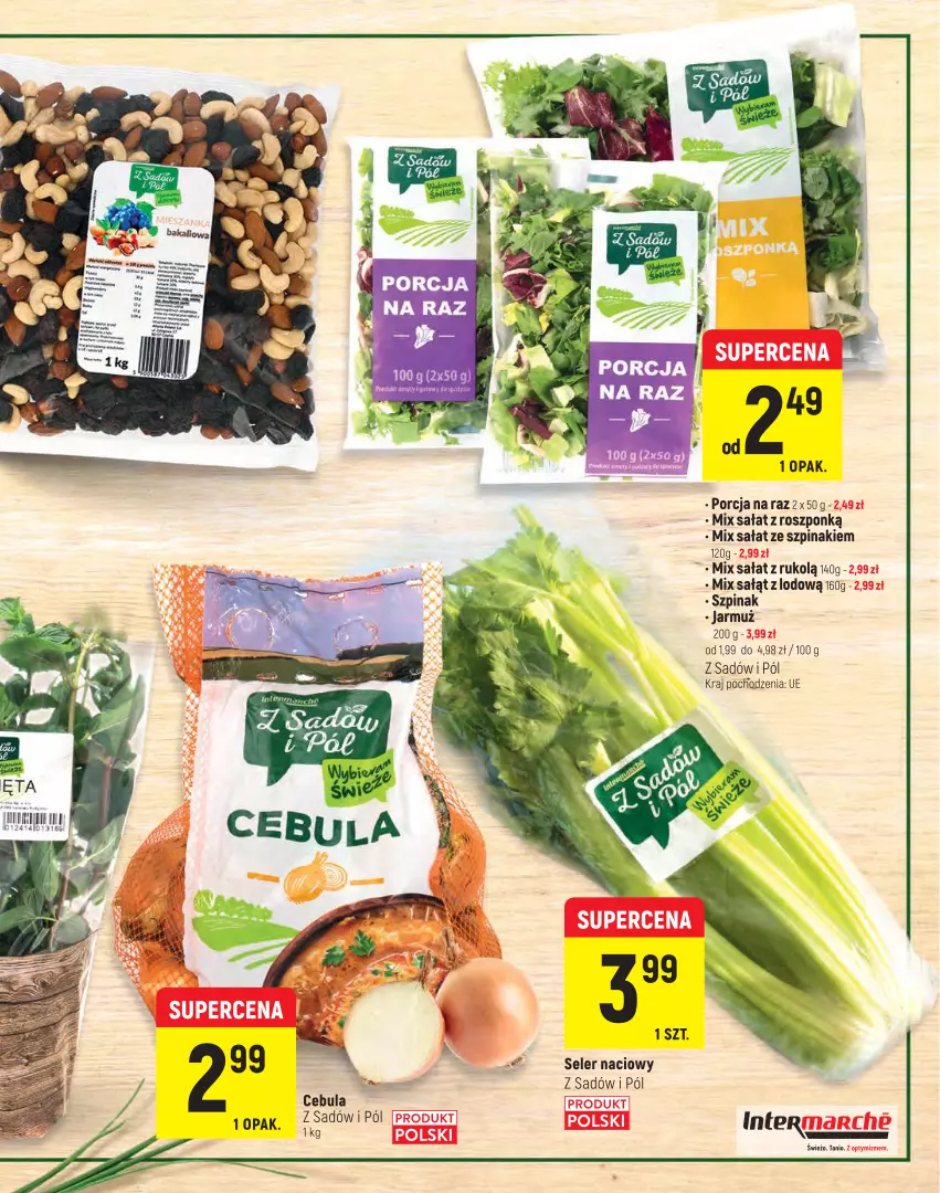 Gazetka promocyjna Intermarche - Jesienny Targ - ważna 28.09 do 11.10.2021 - strona 5 - produkty: Cebula, Chia, Jarmuż, Por, Sałat, Seler naciowy, Szpinak