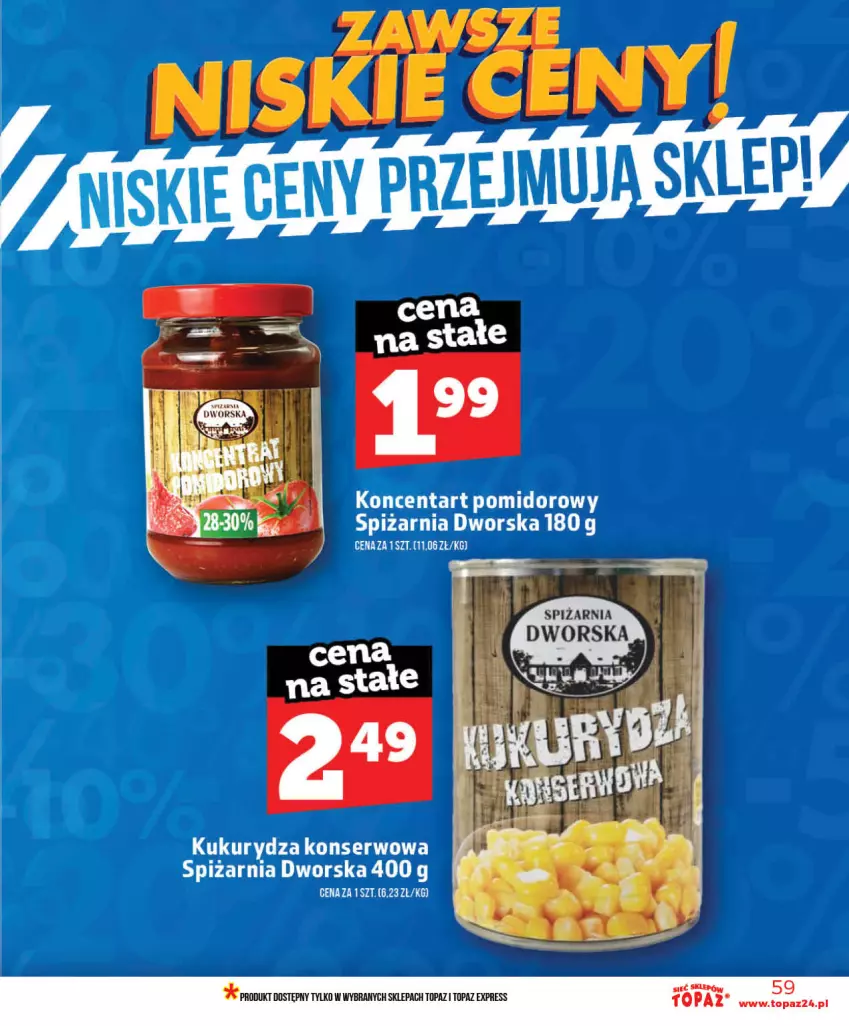 Gazetka promocyjna Topaz - Gazetka - ważna 03.06 do 10.06.2026 - strona 59 - produkty: Kukurydza, Kukurydza konserwowa, Ser