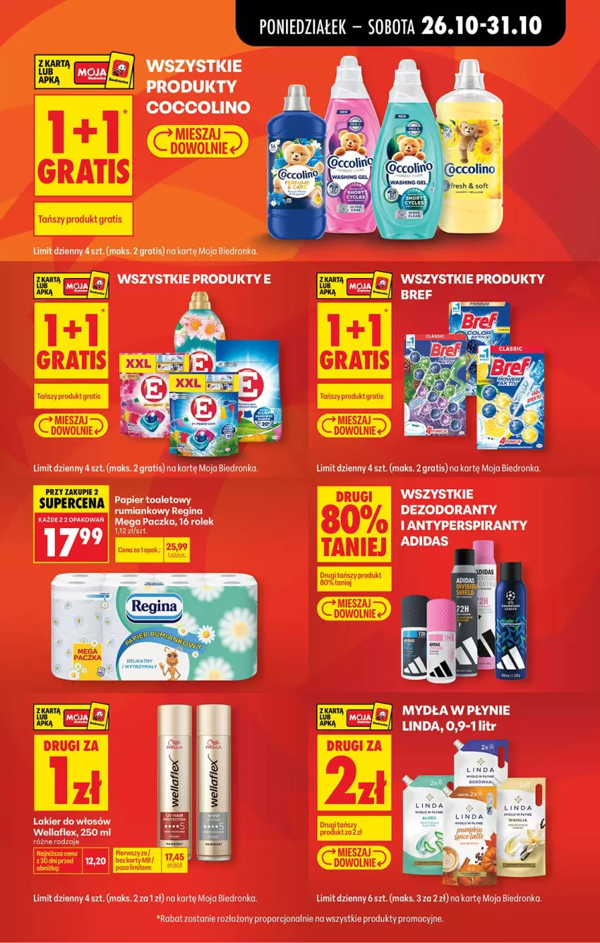 Gazetka promocyjna Biedronka - Gazetka - ważna 26.10 do 02.11.2026 - strona 5 - produkty: Adidas, Antyperspirant, Coccolino, Dezodorant, Fa, Gra, Lakier, Lakier do włosów, Meble, Perfum, Por