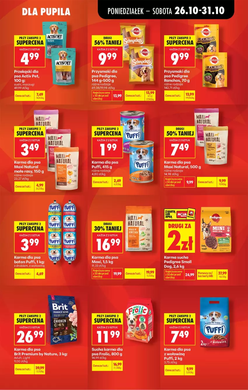 Gazetka promocyjna Biedronka - Gazetka - ważna 26.10 do 02.11.2026 - strona 7 - produkty: Baton, Brit, Pedigree, Przekąski dla psa, Przysmaki, Puf, Sucha karma, Sushi