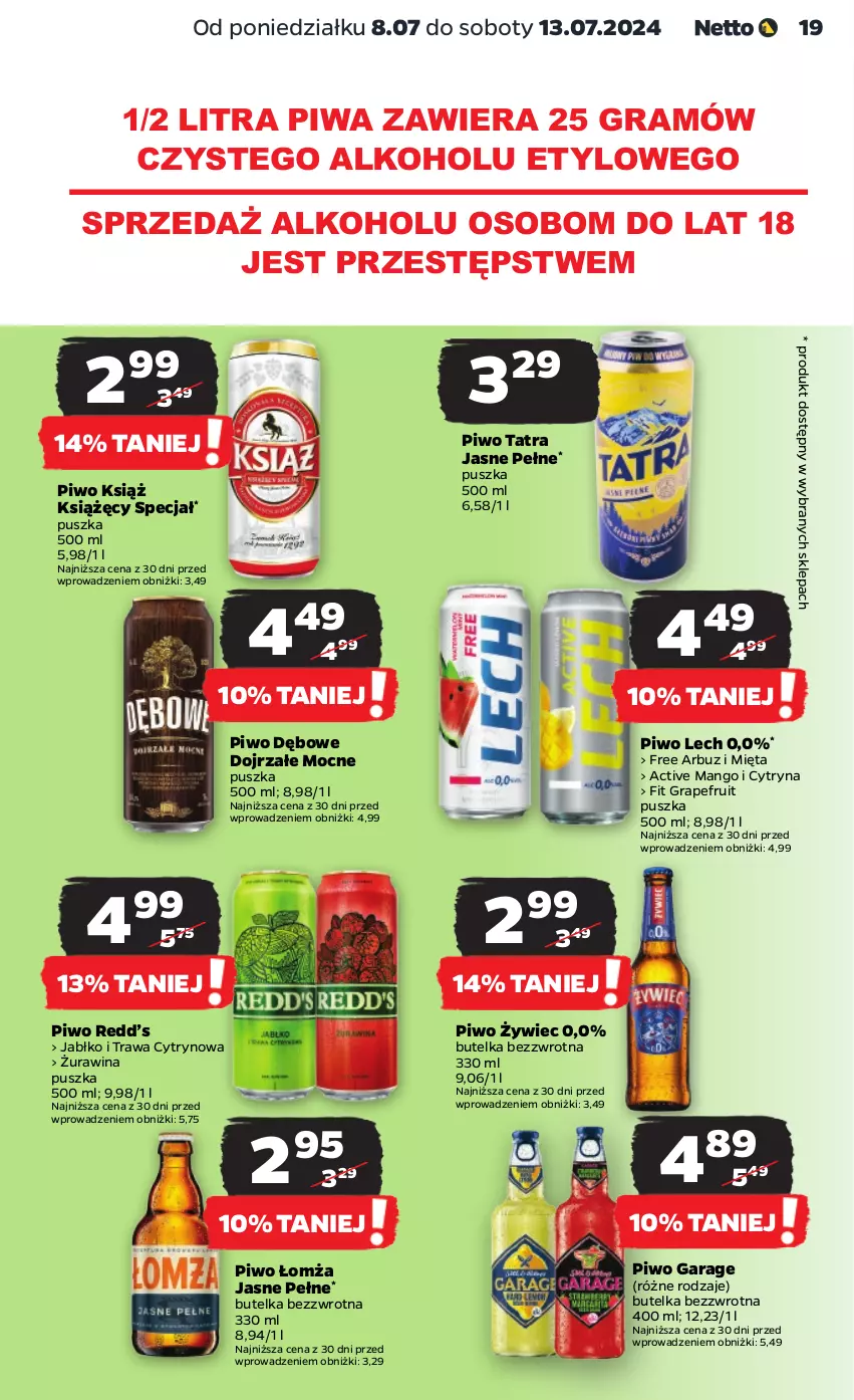 Gazetka promocyjna Netto - Od Poniedziałku - ważna 08.07 do 13.07.2024 - strona 19 - produkty: Arbuz, Gra, Mango, Mięta, Piwa, Piwo, Tatra