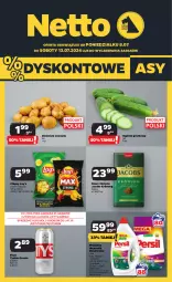 Gazetka promocyjna Netto - Od Poniedziałku - Gazetka - ważna od 13.07 do 13.07.2024 - strona 1 - produkty: Piwa, Piwo, Gra, Ogórek, Persil, Chipsy, Kawa mielona, Kawa, Tyskie, Jacobs Krönung, Jacobs, Grunt, Lay’s