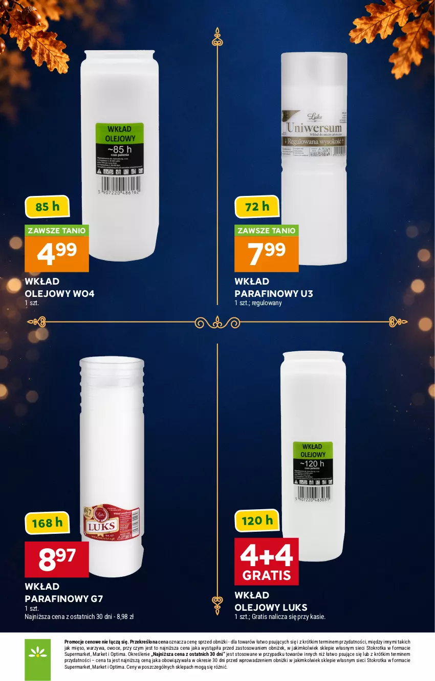 Gazetka promocyjna Stokrotka - Katalog Znicze - ważna 01.10 do 04.11.2026 - strona 11 - produkty: Gra, Mięso, Olej, Optima, Owoce, Warzywa, Wkład olejowy