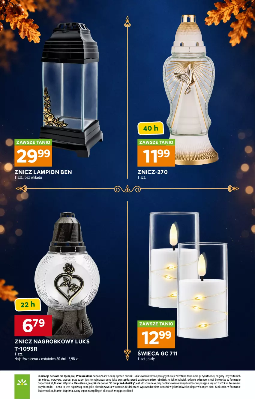 Gazetka promocyjna Stokrotka - Katalog Znicze - ważna 01.10 do 04.11.2026 - strona 2 - produkty: Lampion, Mięso, Optima, Owoce, Warzywa, Znicz