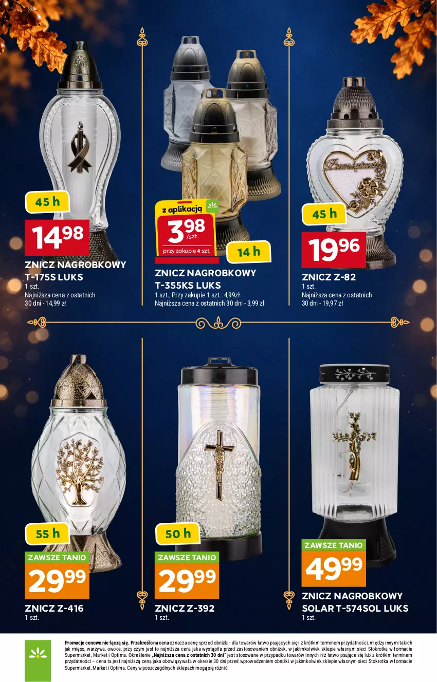 Gazetka promocyjna Stokrotka - Katalog Znicze - ważna 01.10 do 04.11.2026 - strona 5 - produkty: Mięso, Optima, Owoce, Warzywa, Znicz