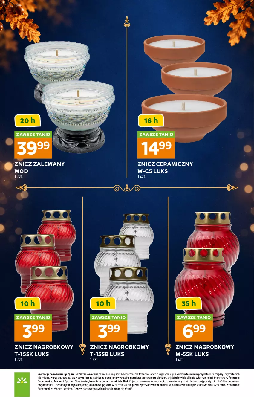 Gazetka promocyjna Stokrotka - Katalog Znicze - ważna 01.10 do 04.11.2026 - strona 6 - produkty: Mięso, Optima, Owoce, Warzywa, Znicz