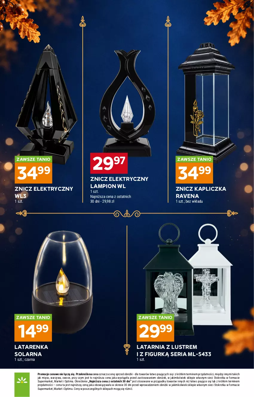 Gazetka promocyjna Stokrotka - Katalog Znicze - ważna 01.10 do 04.11.2026 - strona 7 - produkty: Lampion, Latarenka, Latarnia, Mięso, Optima, Owoce, Ser, Warzywa, Znicz