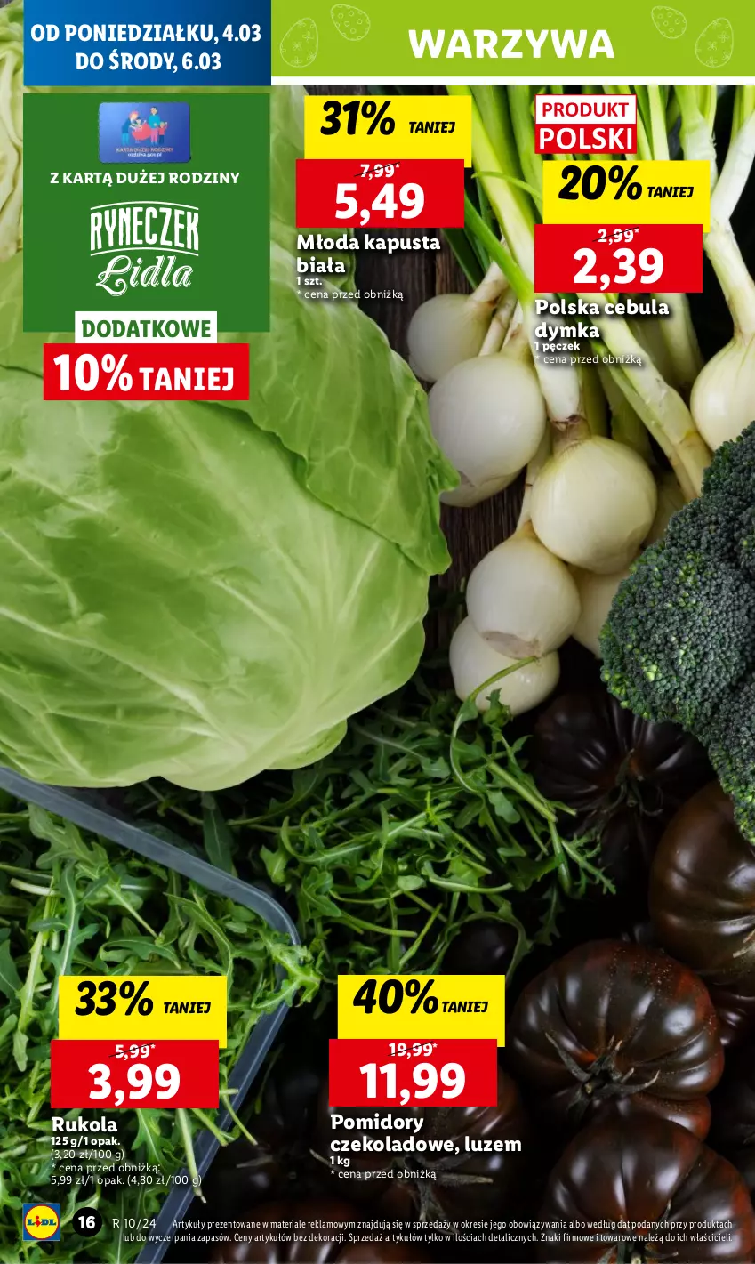 Gazetka promocyjna Lidl - GAZETKA - ważna 04.03 do 06.03.2024 - strona 18 - produkty: Cebula, Chleb, Pomidory, Rukola, Ser, Warzywa