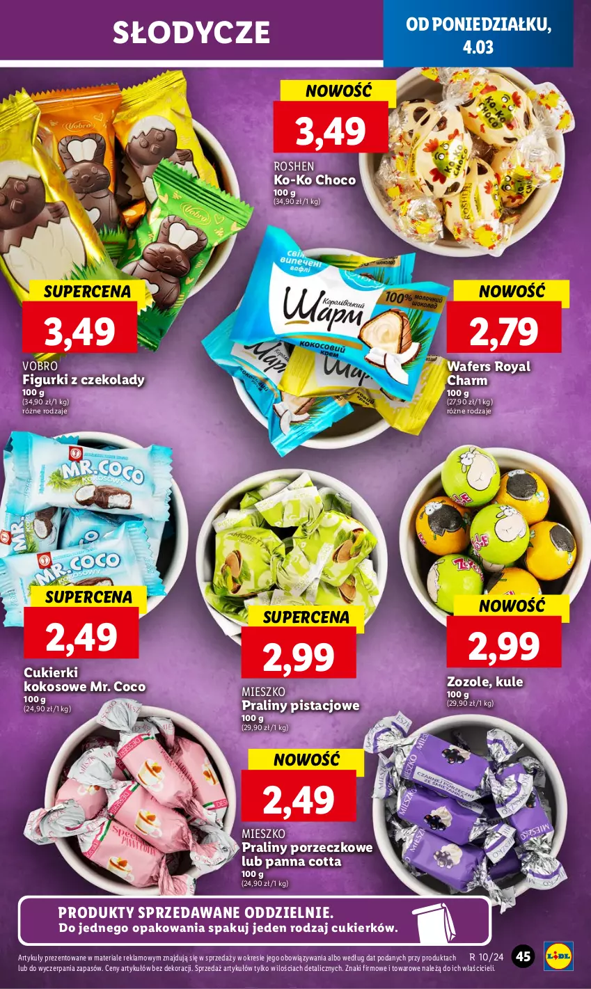 Gazetka promocyjna Lidl - GAZETKA - ważna 04.03 do 06.03.2024 - strona 49 - produkty: Cukier, Cukierki, Kokos, Panna cotta, Por, Praliny