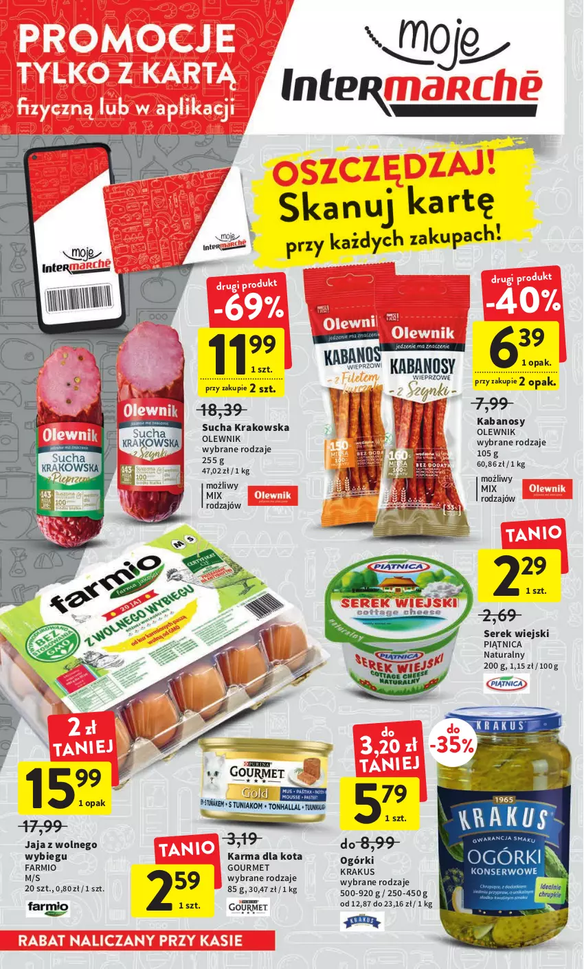 Gazetka promocyjna Intermarche - Gazetka Intermarche - ważna 17.11 do 23.11.2022 - strona 10 - produkty: Fa, Jaja, Jaja z wolnego wybiegu, Kabanos, Krakus, Olewnik, Piątnica, Ser, Serek, Serek wiejski