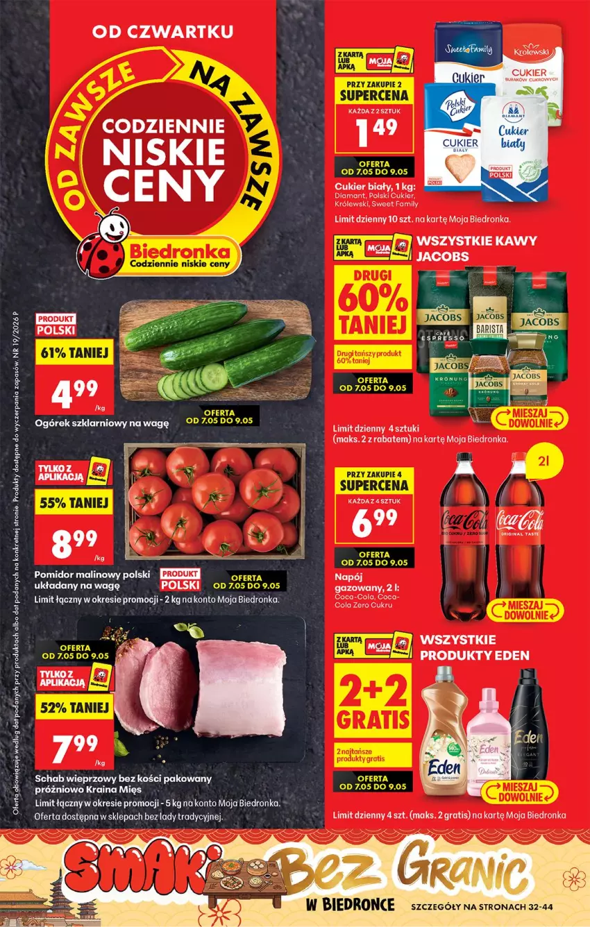 Gazetka promocyjna Biedronka - Od Czwartku - ważna 07.05 do 13.05.2026 - strona 1 - produkty: Coca-Cola, Cukier, Diamant, Fa, Gin, Gra, Kret, Królewski, Mop, Pomidor malinowy