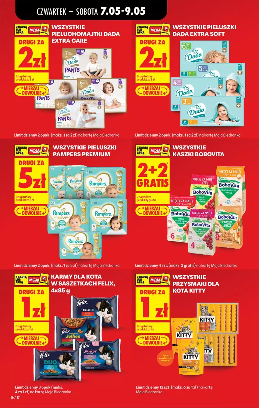 Gazetka promocyjna Biedronka - Od Czwartku - ważna 07.05 do 13.05.2026 - strona 16 - produkty: BoboVita, Dada, Felix, Majtki, Pampers, Pieluchomajtki