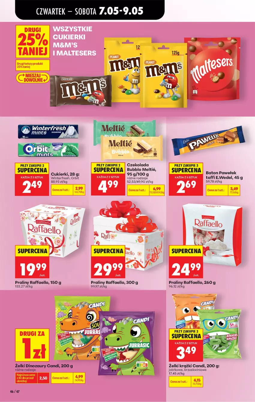 Gazetka promocyjna Biedronka - Od Czwartku - ważna 07.05 do 13.05.2026 - strona 52 - produkty: Baton, Cukier, Cukierki, Czekolada, Dinozaur, Fa, Orbit, Praliny, Raffaello