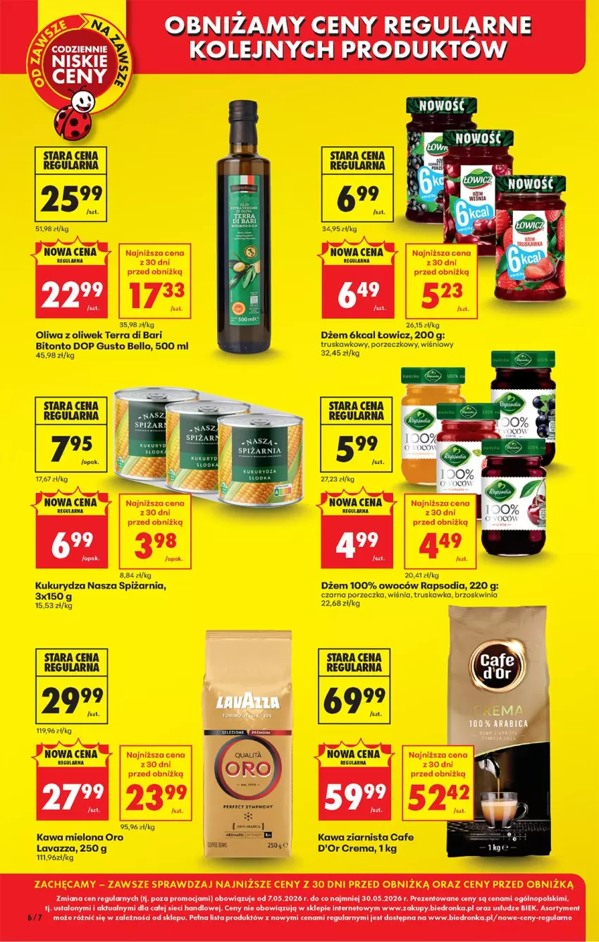 Gazetka promocyjna Biedronka - Od Czwartku - ważna 07.05 do 13.05.2026 - strona 6 - produkty: Bell, Dżem, Kawa, Kawa mielona, Kawa ziarnista, Kukurydza, Lavazza, Olej, Oliwa, Oliwa z oliwek, Por