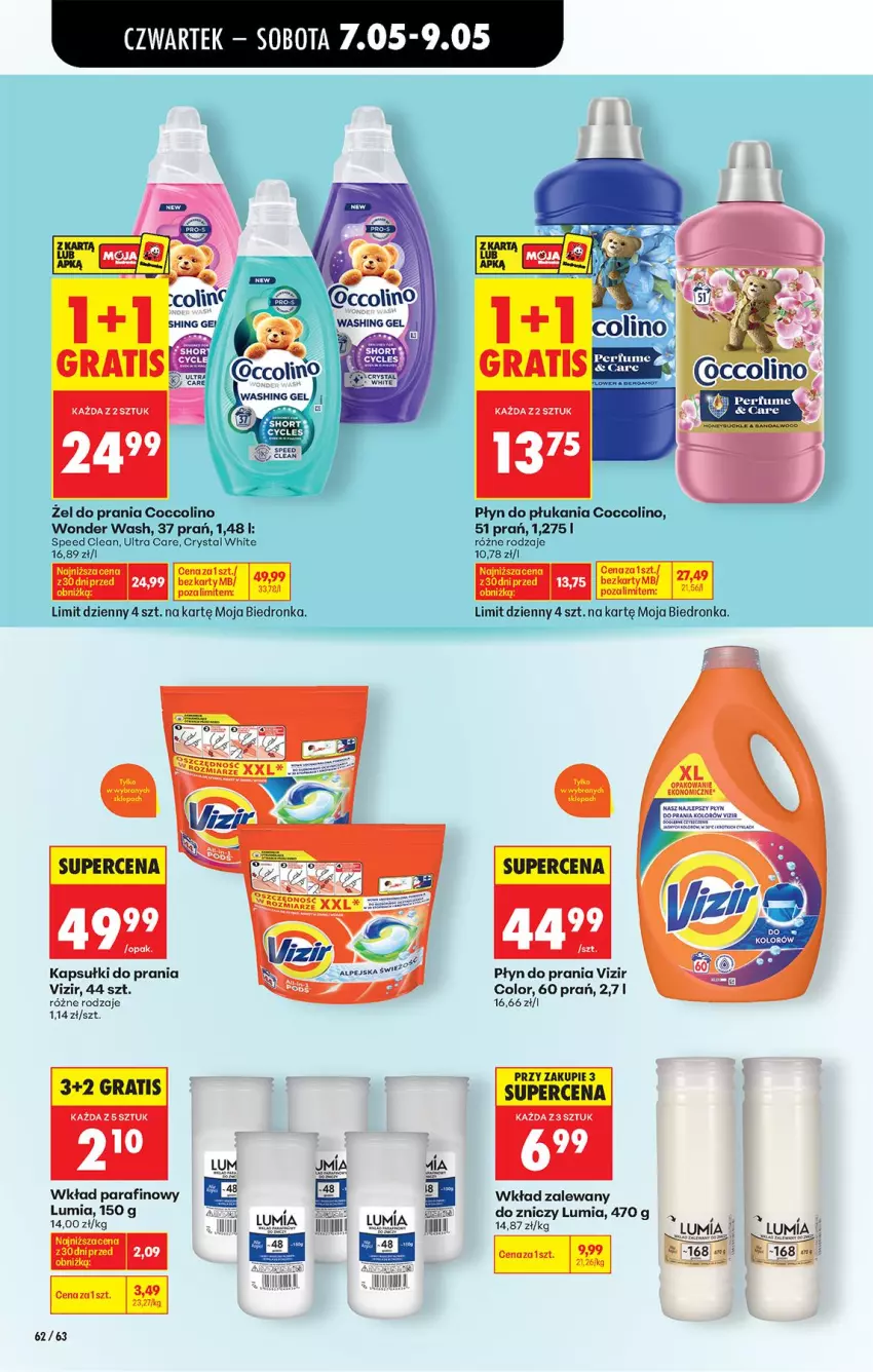 Gazetka promocyjna Biedronka - Od Czwartku - ważna 07.05 do 13.05.2026 - strona 80 - produkty: Coccolino, Gra, Kapsułki do prania, Płyn do płukania, Płyn do prania, Vizir, Znicz