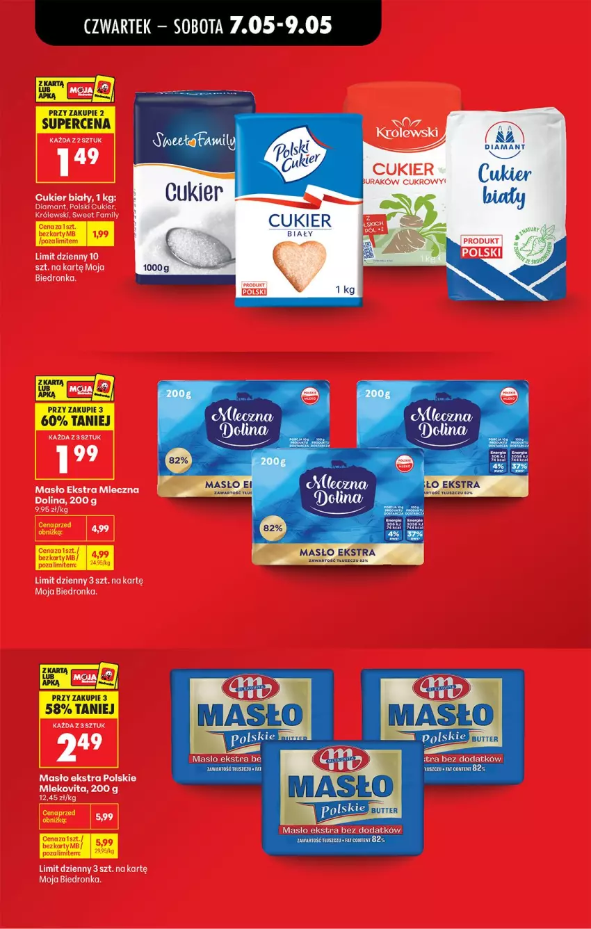 Gazetka promocyjna Biedronka - Od Czwartku - ważna 07.05 do 13.05.2026 - strona 9 - produkty: Cukier, Diamant, Fa, Królewski, Masło, Mleko, Mlekovita