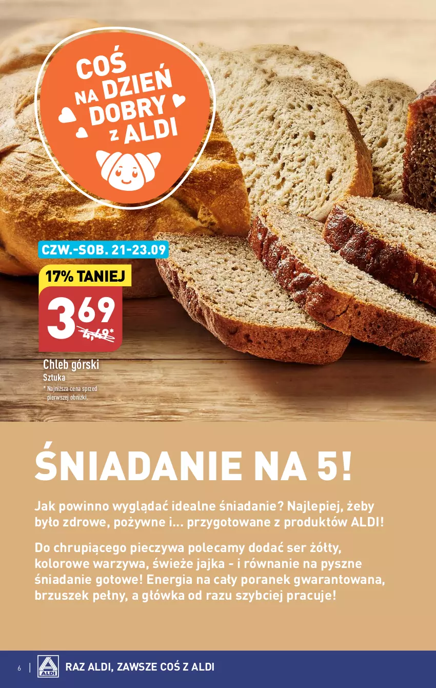Gazetka promocyjna Aldi - Pełna oferta - ważna 18.09 do 23.09.2023 - strona 6 - produkty: Chleb, Danie gotowe, Piec, Por, Ser, Warzywa