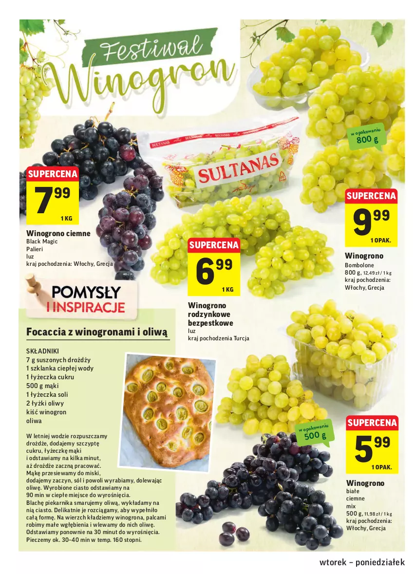 Gazetka promocyjna Intermarche - Gazetka promocyjna - ważna 07.09 do 13.09.2021 - strona 10 - produkty: Drożdże, Focaccia, Lack, Piec, Piekarnik, Sól, Szklanka, Top, Wino, Winogrona