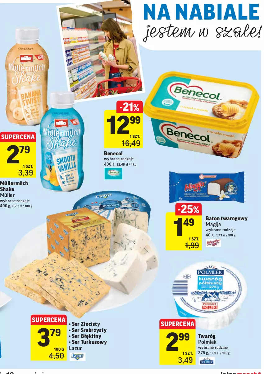 Gazetka promocyjna Intermarche - Gazetka promocyjna - ważna 07.09 do 13.09.2021 - strona 23 - produkty: Baton, Benecol, Lazur, Magija, Müller, Müllermilch, POLMLEK, Ser, Szal, Twaróg