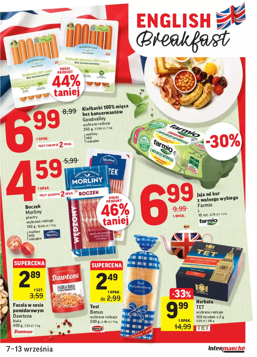 Gazetka promocyjna Intermarche - Gazetka promocyjna - ważna 07.09 do 13.09.2021 - strona 3 - produkty: Boczek, Dawtona, Fa, Fasola, Herbata, Jaja, Morliny, Ser, Sos