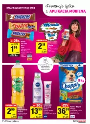 Gazetka promocyjna Intermarche - Gazetka promocyjna - Gazetka - ważna od 13.09 do 13.09.2021 - strona 25 - produkty: Warzywa, Zott, Chappi, Twix, Snickers, Hellena, Mars, Baton, Napój niegazowany, Napój, Nivea, Monte, Mobil