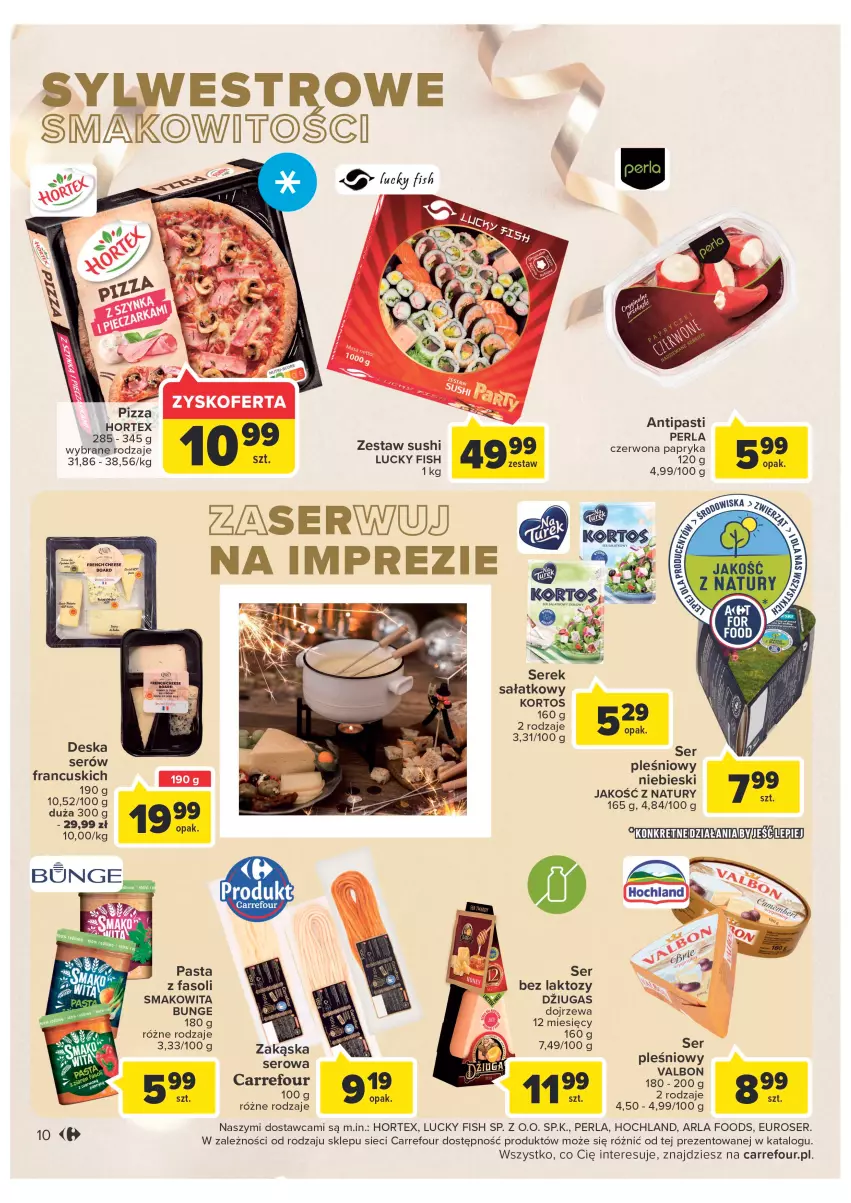 Gazetka promocyjna Carrefour - Gazetka Carrefour - ważna 27.12 do 31.12.2022 - strona 10 - produkty: Fa, Hochland, Hortex, Olej, Papryka, Sałat, Ser, Smakowita, Sushi