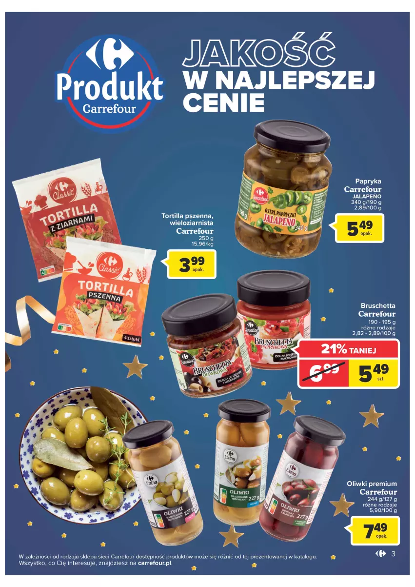 Gazetka promocyjna Carrefour - Gazetka Carrefour - ważna 27.12 do 31.12.2022 - strona 3 - produkty: Oliwki, Papryka, Tortilla