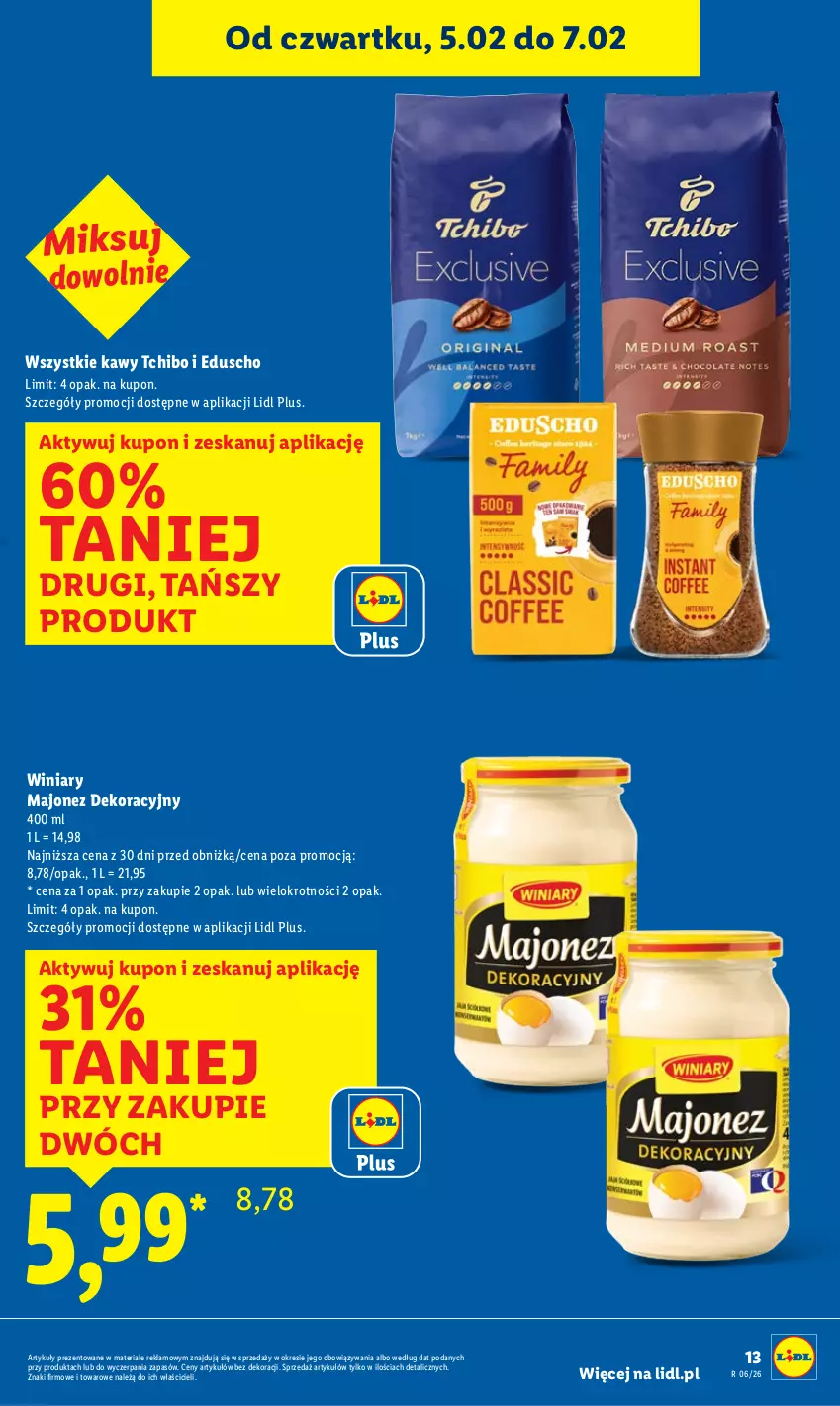 Gazetka promocyjna Lidl - GAZETKA - ważna 05.02 do 07.02.2026 - strona 13 - produkty: Majonez, Tchibo, Winiary