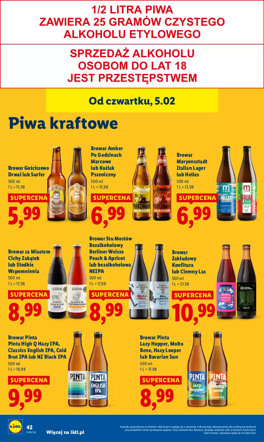 Gazetka promocyjna Lidl - GAZETKA - ważna 05.02 do 07.02.2026 - strona 44 - produkty: Konfitura, Lack, Piwa, Surf