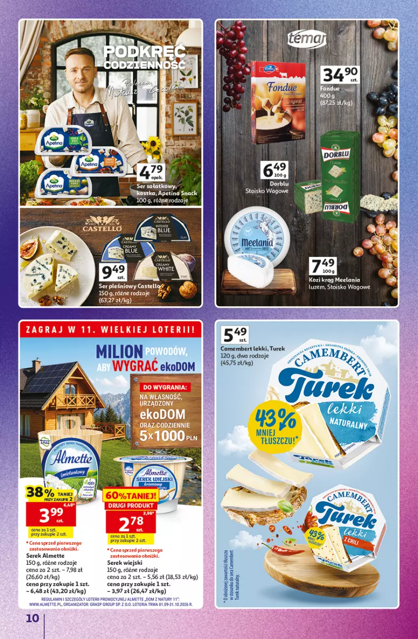 Gazetka promocyjna Auchan - 30 Lat Hipermarket Auchan Znane marki - ważna 03.09 do 09.09.2026 - strona 10 - produkty: Almette, Camembert, Gra, Sałat, Ser, Ser pleśniowy, Serek, Serek wiejski