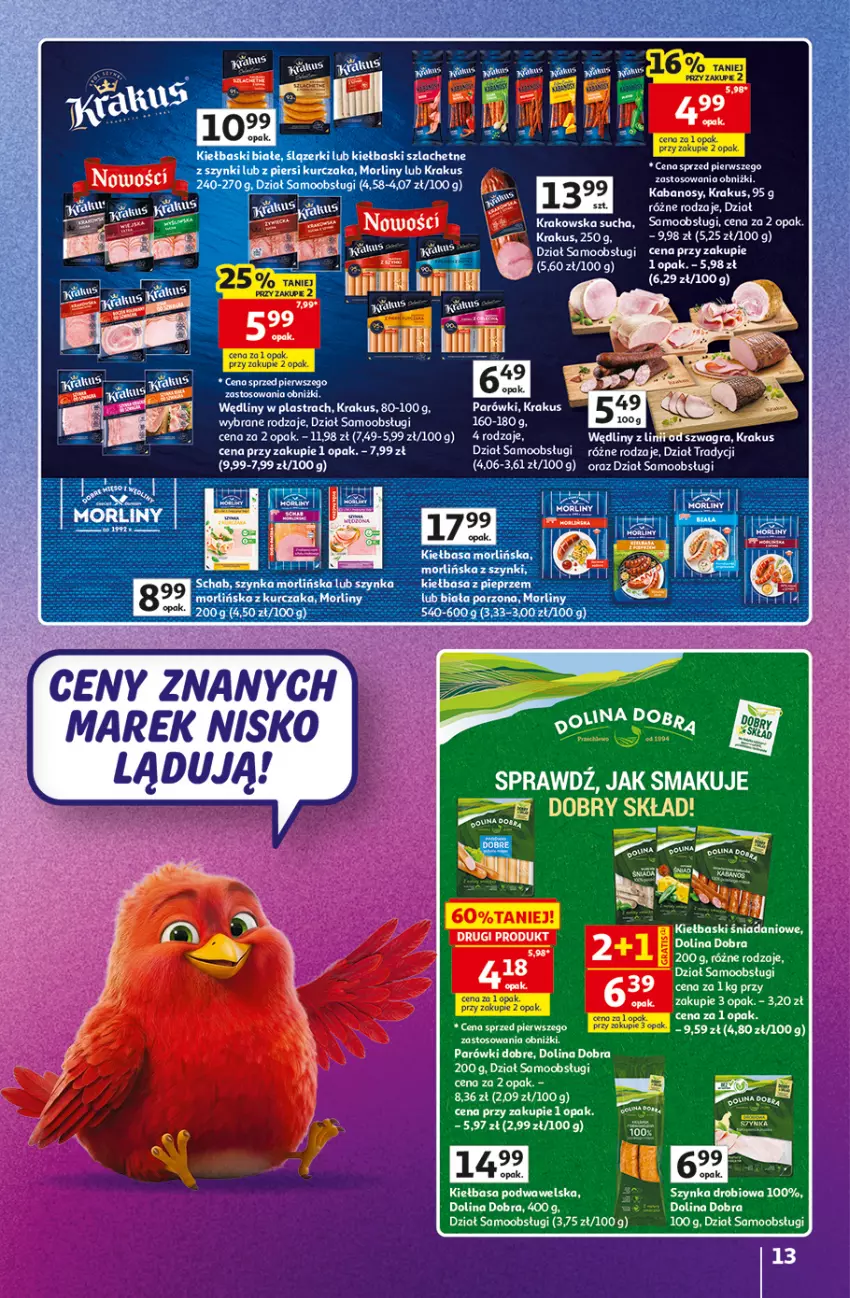 Gazetka promocyjna Auchan - 30 Lat Hipermarket Auchan Znane marki - ważna 03.09 do 09.09.2026 - strona 13 - produkty: Gra, Kabanos, Krakus, Morliny, Parówki