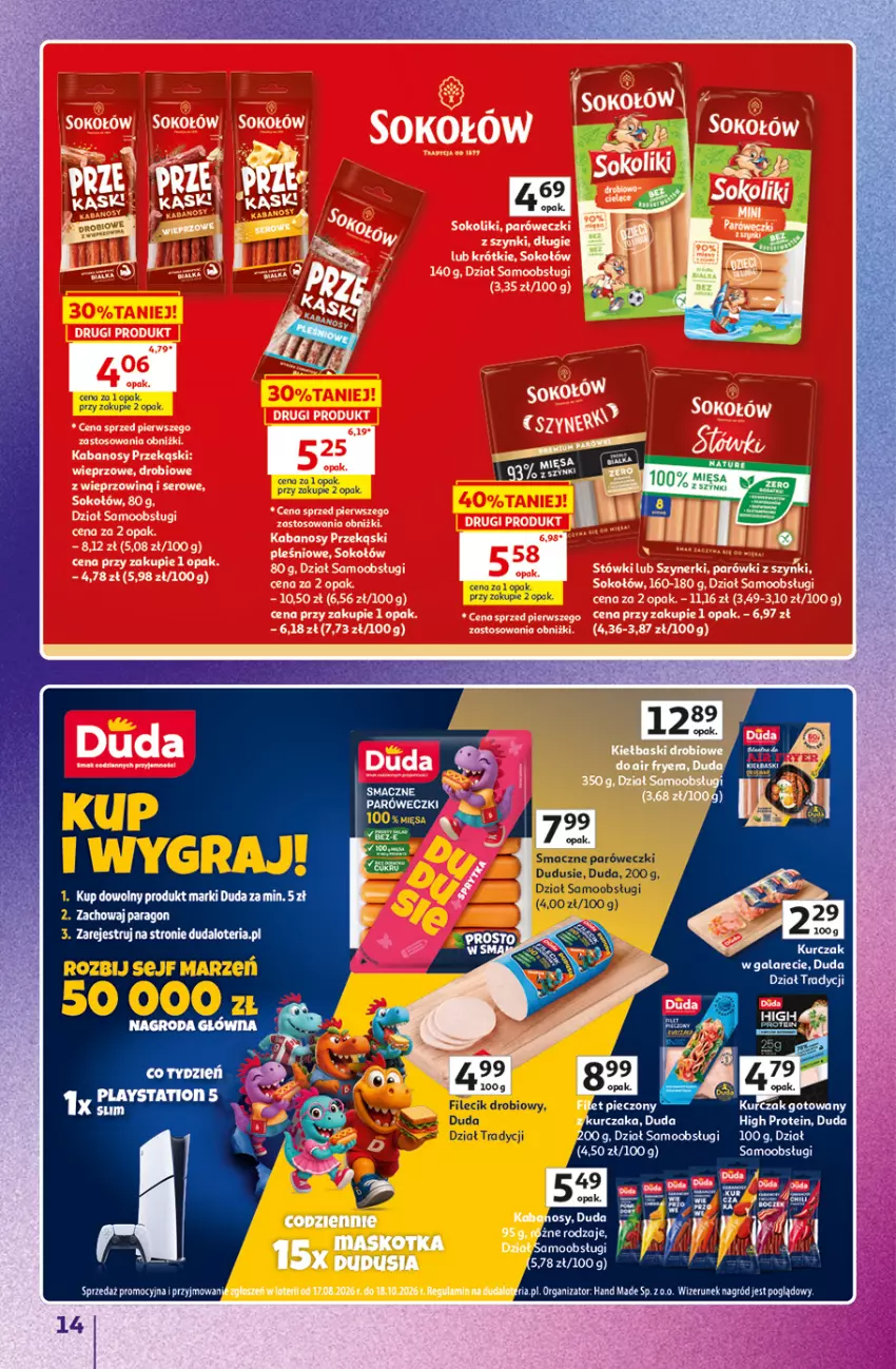 Gazetka promocyjna Auchan - 30 Lat Hipermarket Auchan Znane marki - ważna 03.09 do 09.09.2026 - strona 14 - produkty: Duda, Gala, Kurczak, PlayStation, PlayStation 5, Sejf
