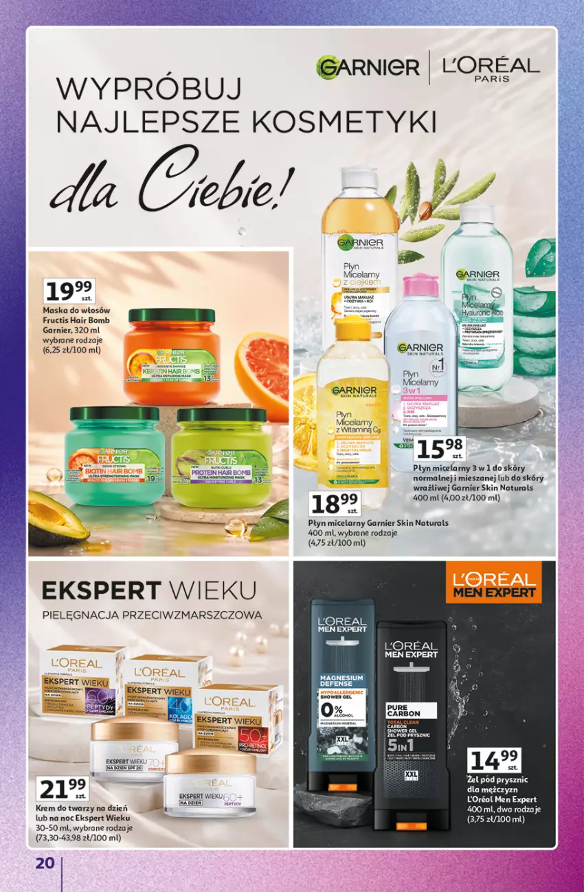 Gazetka promocyjna Auchan - 30 Lat Hipermarket Auchan Znane marki - ważna 03.09 do 09.09.2026 - strona 20 - produkty: Fa, Fructis, Garnier, Krem do twarzy, Mars, Maska, Maska do włosów, Płyn micelarny, Pur, Ser