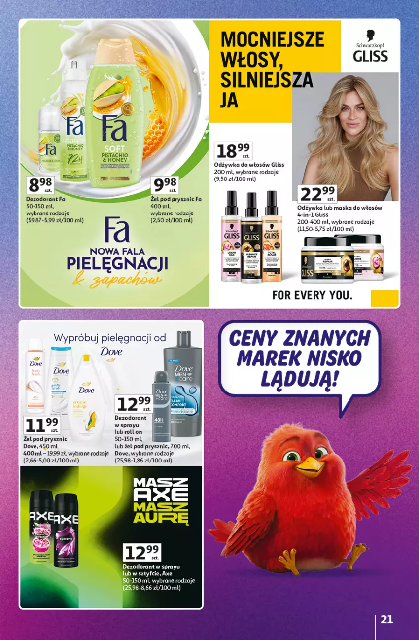 Gazetka promocyjna Auchan - 30 Lat Hipermarket Auchan Znane marki - ważna 03.09 do 09.09.2026 - strona 21 - produkty: Dezodorant, Dove, Fa, Maska, Maska do włosów, Odżywka