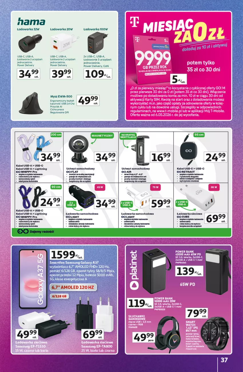Gazetka promocyjna Auchan - 30 Lat Hipermarket Auchan Znane marki - ważna 03.09 do 09.09.2026 - strona 37 - produkty: Amol, Bateria, Gala, HiPP, HP, K2, Kabel USB, Mysz, Piec, Samsung, Smartfon, Warka