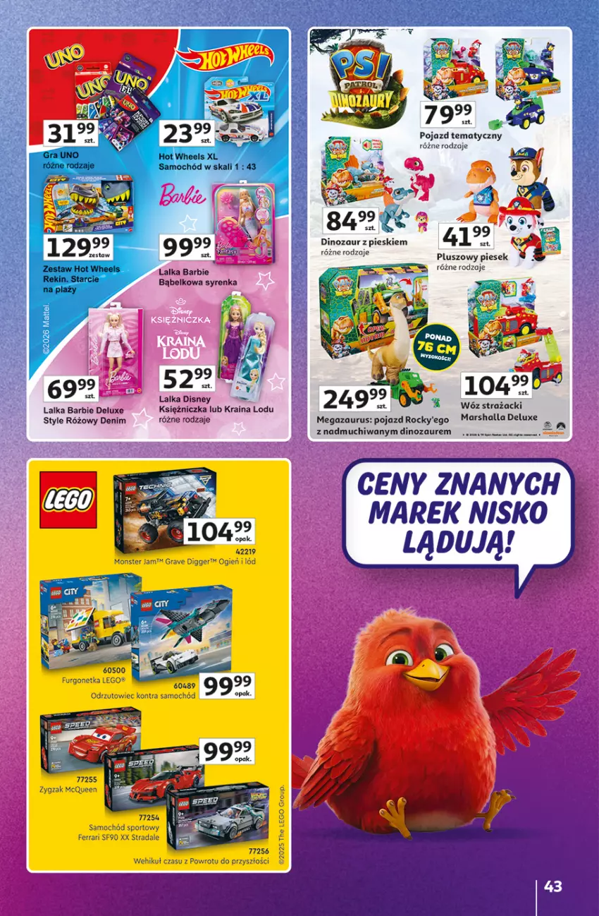 Gazetka promocyjna Auchan - 30 Lat Hipermarket Auchan Znane marki - ważna 03.09 do 09.09.2026 - strona 43 - produkty: Barbie, Dinozaur, Disney, Fa, Gra, Hot Wheels, Lalka, Mars, Pojazd, Samochód