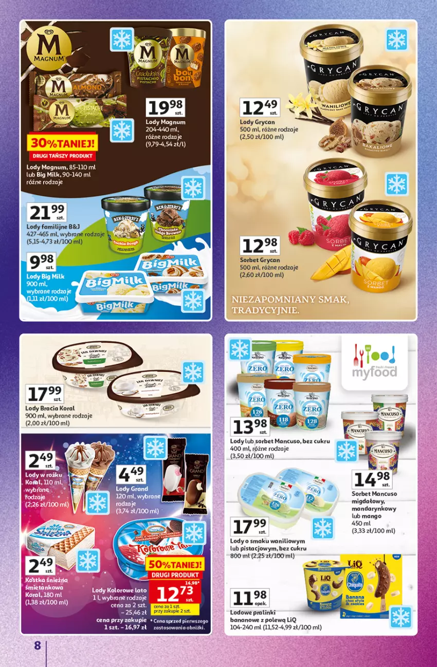 Gazetka promocyjna Auchan - 30 Lat Hipermarket Auchan Znane marki - ważna 03.09 do 09.09.2026 - strona 8 - produkty: Big Milk, Fa, Gry, Lody, Mango