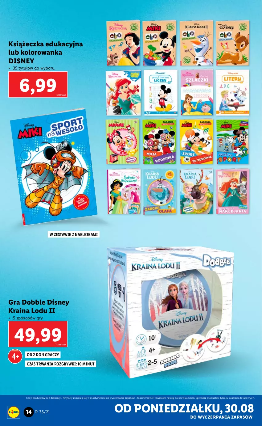 Gazetka promocyjna Lidl - GAZETKA - ważna 30.08 do 04.09.2021 - strona 14 - produkty: Disney, Gra, Gry, Klej, Kolorowanka