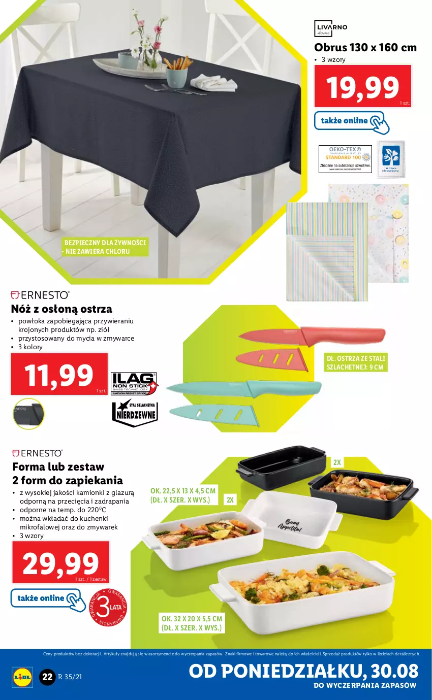 Gazetka promocyjna Lidl - GAZETKA - ważna 30.08 do 04.09.2021 - strona 22 - produkty: Fa, Kuchenki mikrofalowe, Lazur, Obrus, Piec, Por, Sok