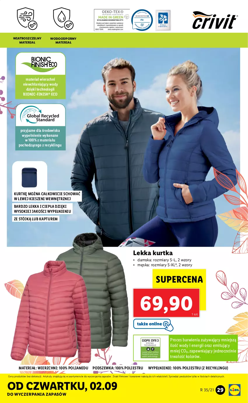 Gazetka promocyjna Lidl - GAZETKA - ważna 30.08 do 04.09.2021 - strona 29 - produkty: Finish, Kurtka, Por, Sok