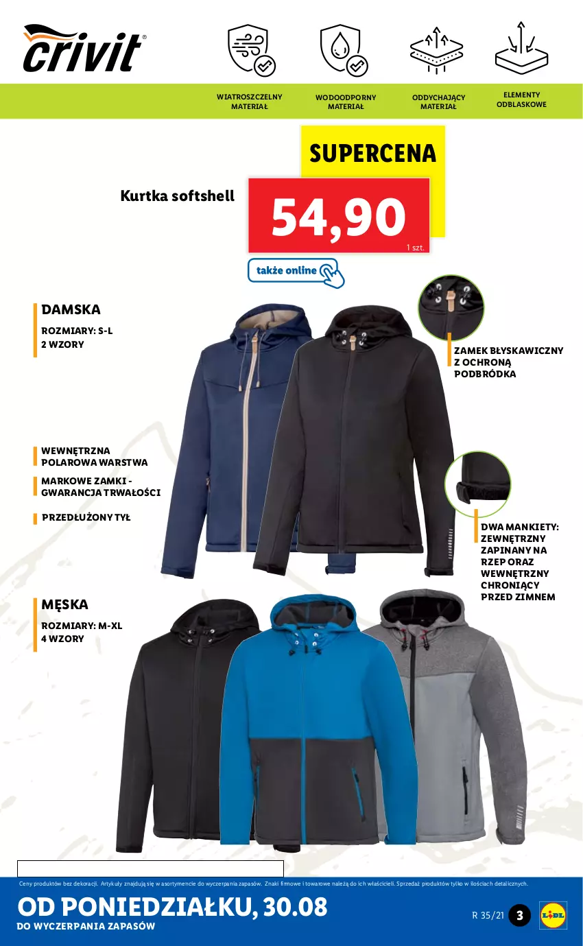 Gazetka promocyjna Lidl - GAZETKA - ważna 30.08 do 04.09.2021 - strona 3 - produkty: Kurtka, Kurtka softshell, Por