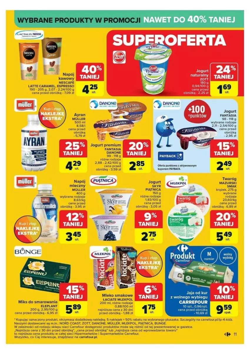 Gazetka promocyjna Carrefour - ważna 12.08 do 17.08.2024 - strona 3 - produkty: Danone, Fa, Fanta, Feta, Jaja, Jogurt, Klej, Napój, Napój mleczny, Piątnica, Pluszak, Twaróg, Zott