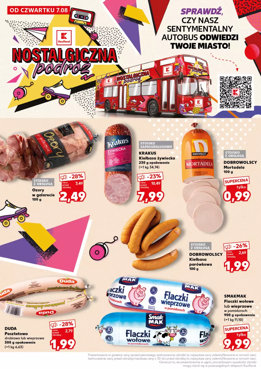 Gazetka promocyjna Kaufland - Mocny Start - ważna 11.08 do 12.08.2025 - strona 10 - produkty: Autobus, Duda, Flaczki wołowe, Gala, Kiełbasa, Krakus, Pasztet