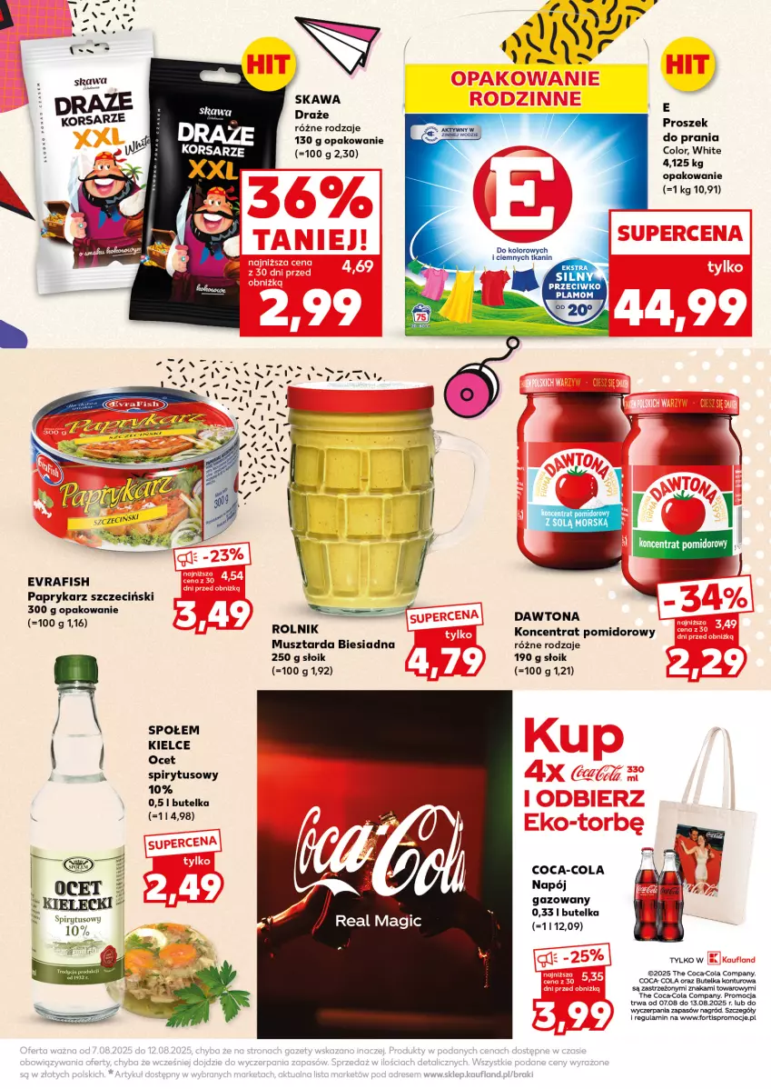 Gazetka promocyjna Kaufland - Mocny Start - ważna 11.08 do 12.08.2025 - strona 13 - produkty: Coca-Cola, Kawa, Mus, Musztarda, Napój, Napój gazowany, Ocet, Papryka, Paprykarz, Paprykarz szczeciński, Proszek do prania, Rolnik
