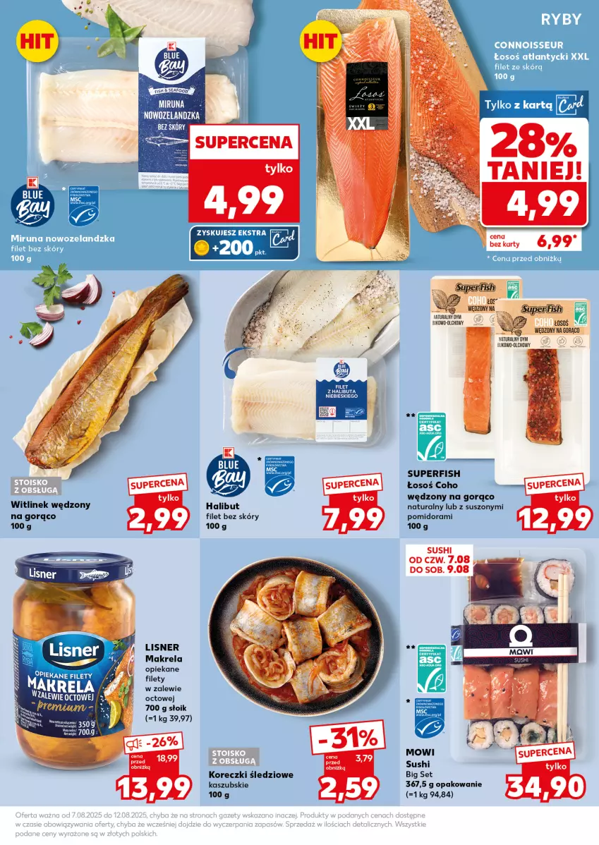 Gazetka promocyjna Kaufland - Mocny Start - ważna 11.08 do 12.08.2025 - strona 25 - produkty: Halibut, Koreczki śledziowe, Lisner, Sushi