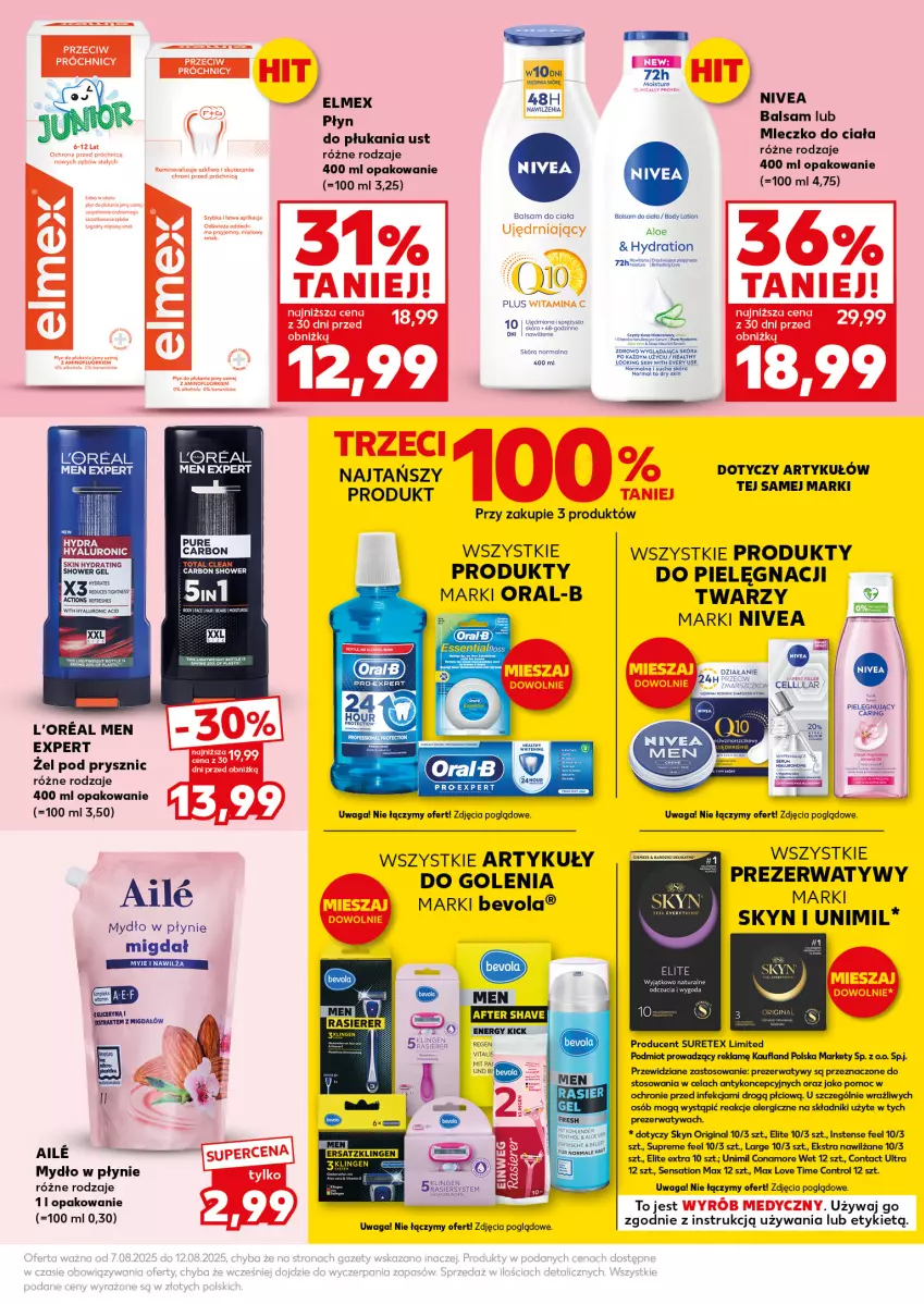 Gazetka promocyjna Kaufland - Mocny Start - ważna 11.08 do 12.08.2025 - strona 29 - produkty: Balsam do ciała, Body, Control, Gin, Miecz, Mydło, Mydło w płynie, Nivea, Płyn do płukania, Prezerwatyw, Pur, Ryż, Sati, Skyn, Unimil, Waga