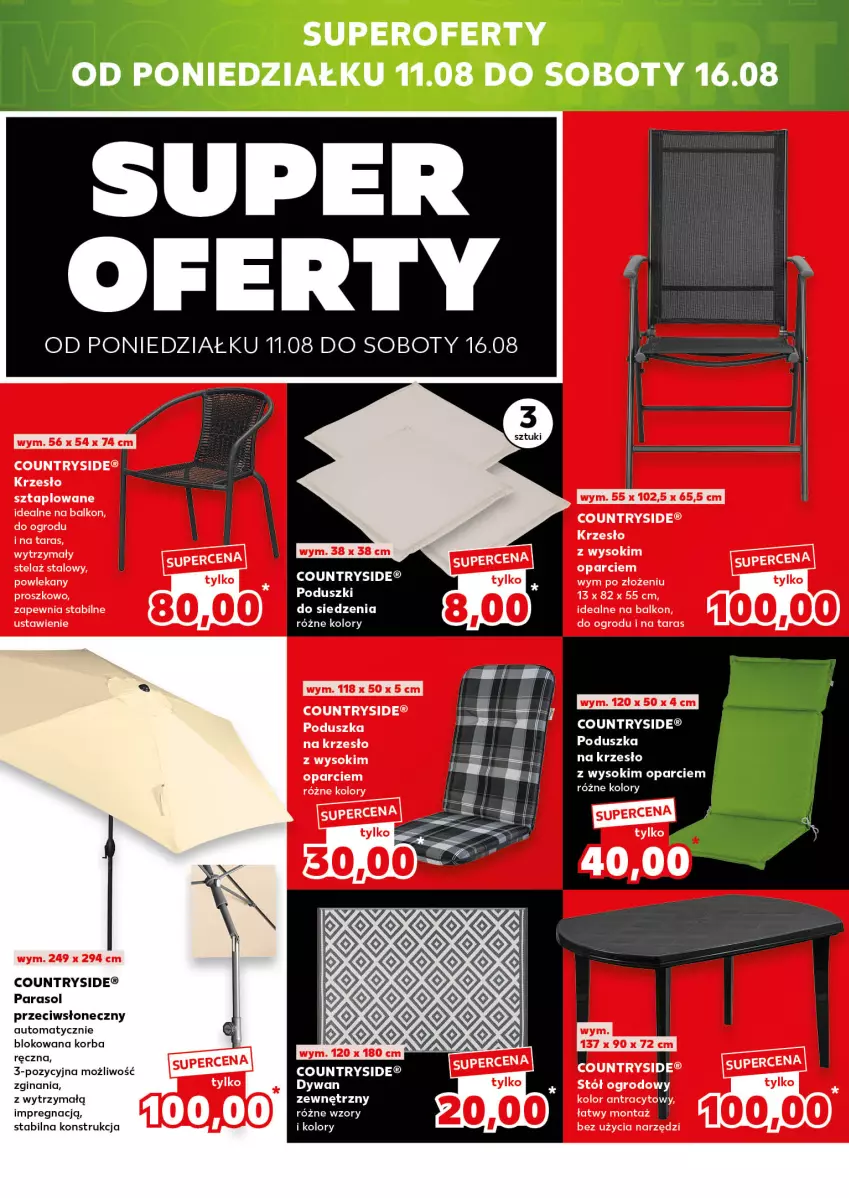 Gazetka promocyjna Kaufland - Mocny Start - ważna 11.08 do 12.08.2025 - strona 34 - produkty: Gin, Korba, Krzesło, Parasol, Poduszka, Sok, Stół