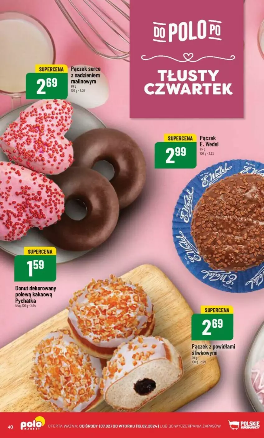 Gazetka promocyjna PoloMarket - ważna 07.02 do 13.02.2024 - strona 35 - produkty: Donut, E. Wedel, Kakao, Pączek, Ser